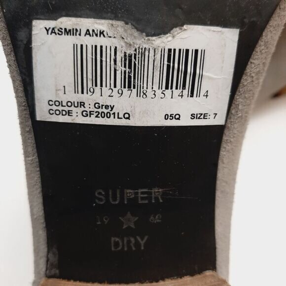 SUPERDRY Yasmin Ankle Boots Genuine Suede Leather Block Heel Grey Sz 9 - Picture 14 of 16